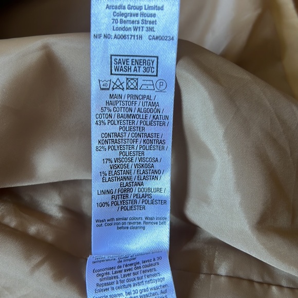 Dorothy Perkins trench coat size 2 - Picture 4 of 4